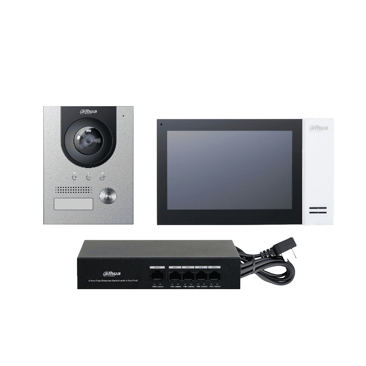 Kit video portero y monitor, Dahua, IP, 1080P, IK07, IP65,DHI-KTP01L(S)