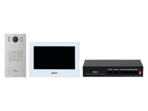 Kit video portero y monitor, Dahua, IP, con teclado numérico, 1080P, IK08, IP65, DHI-KTP05(S)