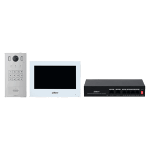 Kit video portero y monitor, Dahua, IP, con teclado numérico, 1080P, IK08, IP65, DHI-KTP05(S)