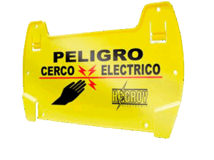 Letrero de prevención, Hagroy, cerca eléctrica, LETRERO