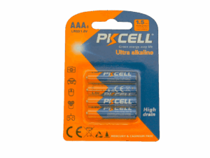 Batería, PKCELL, alcalina, AAA, 1.5V, blíster de 4pcs, LR03
