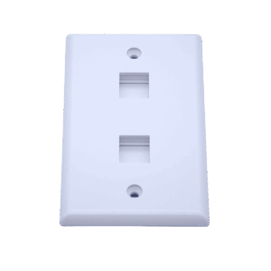Placa de pared, Lantek, 2 puertos, rectangular Frontal, Lantek, LTKF2R
