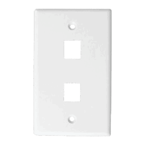 Placa de pared, Lantek, 2 puertos, rectangular Frontal, Lantek, LTKF2R