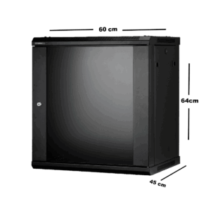 Gabinete tipo rack, Dahua, 12U, 19”, metálico, 600mm x 450mm x 638mm, capacidad 40kgs, DHI-PFC200D-12U4D