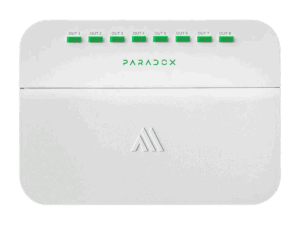 Módulo expansor, Paradox, (M25), inalámbrico, con 8 salidas programables, de hasta 24V/1A cada una, control manual por salida, respaldo con batería de litio recargable de 5000 mAh (hasta 10 días), sensor de temperatura, PGM8M