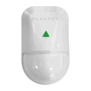 Detector de movimiento, Paradox, (M25), inalámbrico, para interior, con sensor PIR de doble elemento, haz super bajo para detección precisa, control de sensibilidad y energía de detección, múltiples modos de procesamiento, sensor de temperatura, PMD5M