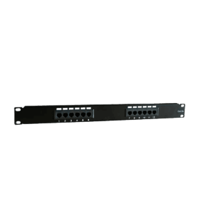 Patch panel, dlx, montaje rack, 12 puertos, CAT5E, RJ45, PP14