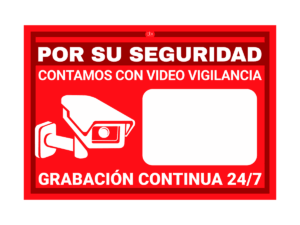 Rótulo, dlx, para CCTV, grabación continua, 24/7, RDLUX