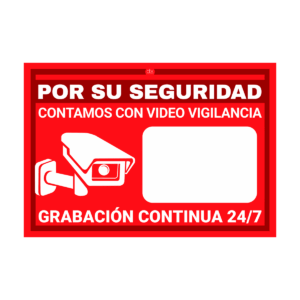 Rótulo, dlx, para CCTV, grabación continua, 24/7, RDLUX