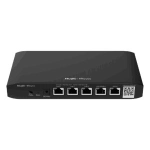 Router, Reyee, balanceador, 100 usuarios, Ethernet, 5 puertos, rendimiento 500–600 Mbps, 128 MB RAM, RG-EG105G-V3