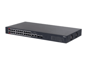 Switch PoE, Dahua, 24 puertos, 2 uplink, 10/100/1000Mbsps, 240W, Watchdog, 2 SFP, DH-S3226-24ET-240