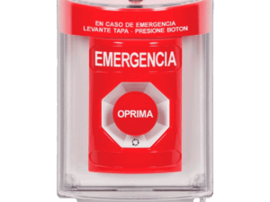 Botón de emergencia, STI con cubierta, sostenido, color rojo, sirena integrada, SS2041EM-ES