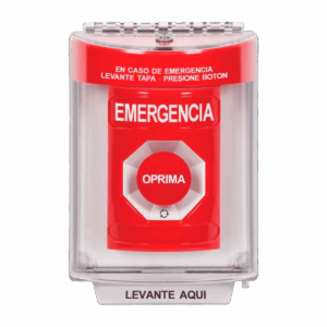 Botón de emergencia, STI con cubierta, sostenido, color rojo, sirena integrada, SS2041EM-ES