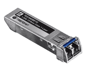 Módulo, TRENDnet, mini-gbic, velocidad 1Gb, alcance 550mts, conector LC dúplex, TEGMGBS10