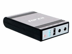 UPS mini portátil, Forza, DC-140USB, USB 5V, 24 W, conectores DC 5.5x2.1 / 2.5 mm, UP120FOR01