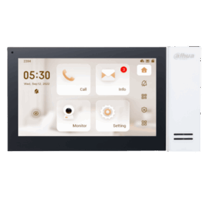 Pantalla táctil IP, Dahua, para interiores, PoE, color negro, 7", soporta SD de 32GB, DHI-VTH2421FB-P