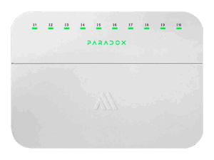 Módulo expansor, Paradox, inalámbrico, 10 zonas, 1 entrada configurable como zona de incendio, respaldo de 10 horas, 2 baterías de litio recargables, sensor de temperatura y soporte para entradas con o sin resistencia EOL, sensor de temperatura, ZX10M