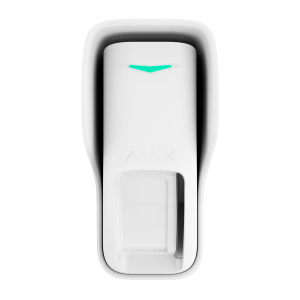 Detector, Ajax, Curtain Outdoor Mini Jeweller, inalámbrico, de doble tecnología, color blanco, 157782.345.WH3