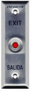 Botón salida placa angosta pequeño NO rojo (Secolarm)